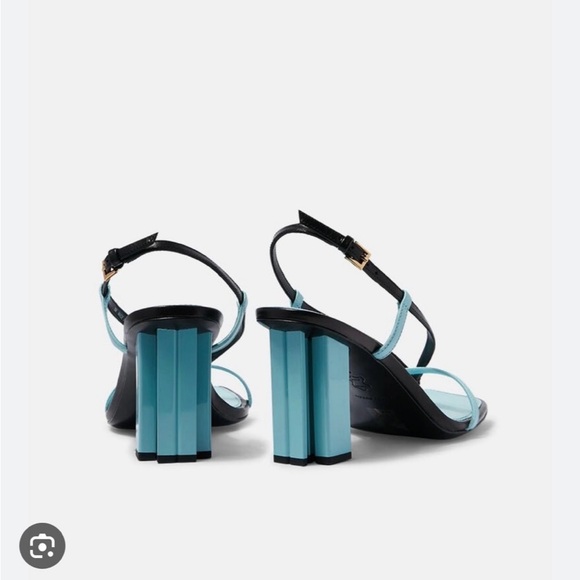 Tory Burch Black and Blue Strap Heels - Picture 10 of 12